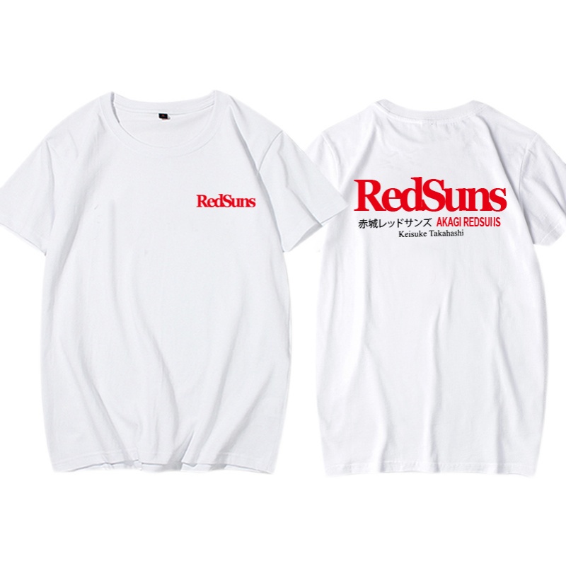 เสื้อยืดแขนสั้น พิมพ์ลาย Initial D Red Sun Chicheng Team Redsuns สําหรับผู้ชาย RX-7เสื้อยืด