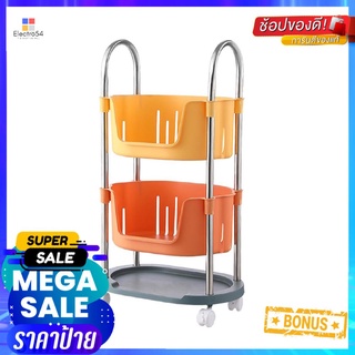 ชั้นวางของ 2 ชั้น มีล้อ STACKO MARU YM55 38.8x26.5x75ซม. หลากสี2-TIER ROLLING STORAGE CART STACKO MARU YM55 38.8X26.5X75