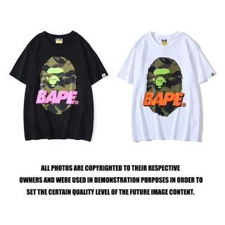 【🔥🔥】ราคาต่ำสุด!!BAPE Neutral ผู้ชายและผู้หญิงแฟชั่นลำลองเสื้อยืดแขนสั้น เสื้อยืดลายS-3XL