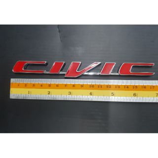 Logo Civic ของรถ Honda 17.5x2cm แดง/ดำ งานเหล็ก