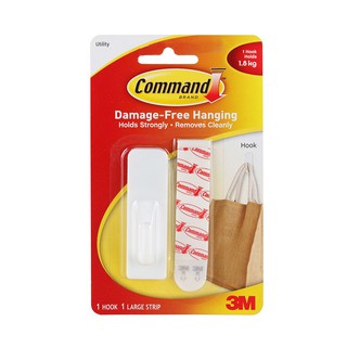 ขอแขวนผ้า ขอแขวนเทปกาว 3M COMMAND XA004197332 อุปกรณ์จัดเก็บเสื้อผ้า ผลิตภัณฑ์และของใช้ภายในบ้าน HOOK TAPE 3M COMMAND XA