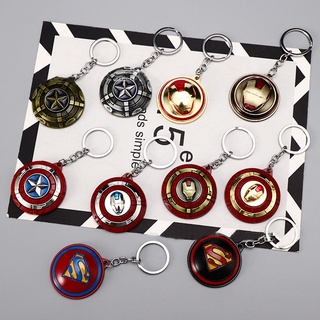 The Avengers 360 องศา Rotatable Iron Man Spiderman Captain Americas Disney Thanos Key Chain Key Ring พวงกุญแจโลหะ Part C