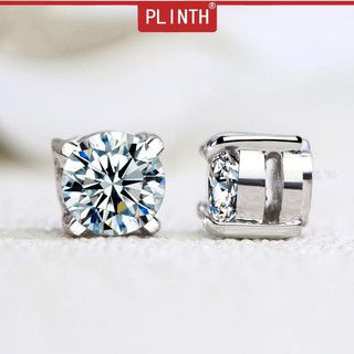 PLINTH เงินแท้ 925 ต่างหูแบบไม่มีรูแฟชั่นเกาหลีแม่เหล็กเพชรหลายเม็ดไม่มีรูให้สวม1165
