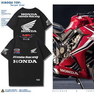 เสื้อยืดโอเวอร์ไซส์Honda CBR Non-Double Gold Wing รถจักรยานยนต์ชุดแข่งรอบคอเสื้อยืดผู้ชายและผู้หญิงคนรักขี่จักรยานสบายๆแ