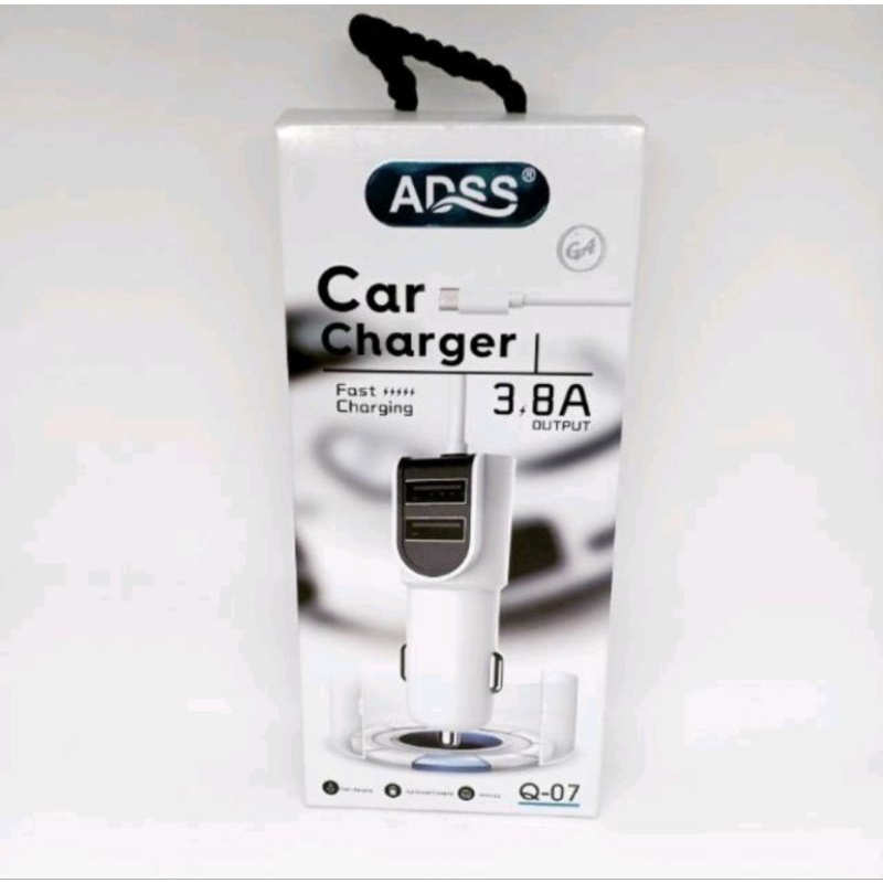 Saver ADSS ที่ชาร์จแบตในรถ 2 USB 3.8A Q-07