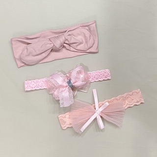 คาดผมโบว์ เด็กแรกเกิด - 1 ขวบ baby bow headband (set 3 ชิ้น)