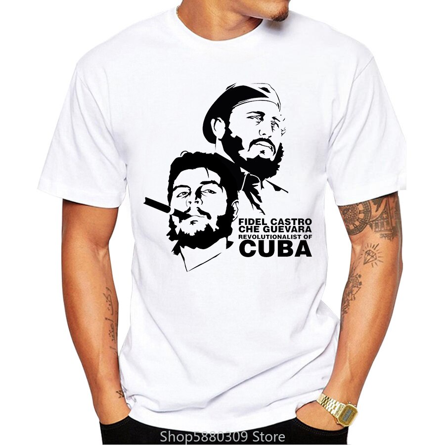 2022 Cotton Top Tee Menแฟชั่นใหม่Che GuevaraและFidel Castroพิมพ์เสื้อยืดแขนสั้นเสื้อลําลองCool Desig