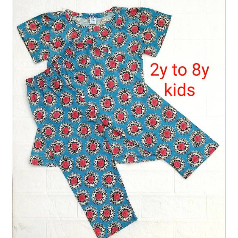 SET PYJAMAS COTTON GIRL KIDS SHIRT PANT