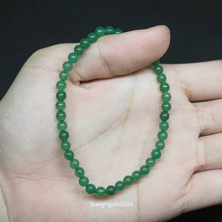 หินอเวนเจอรีน Green Aventurine ขนาด 4 มิล (แต่งสี) เสริมโชคลาภจากการเสี่ยงดวง การแข่งขัน กำไลหินนำโชค หินมงคล หินนำโชค