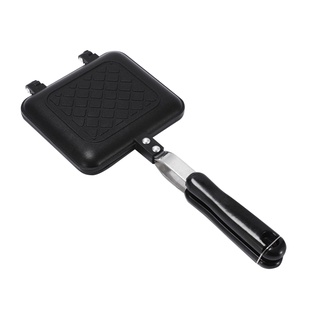 ◐∈Sandwich Maker Grill Pan Non-Stick Pan Waffle Toaster Cake Breakfast Machine Barbecue Steak Frying Oven Camping W0 Pre