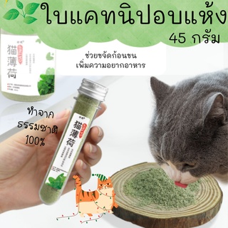 ผงแคทนิป แคทนิปอบแห้ง ใบแคทนิป Catnip ของแท้ 100% สำหรับโรยหน้าอาหาร 45g ของเล่นแมวราคาส่ง