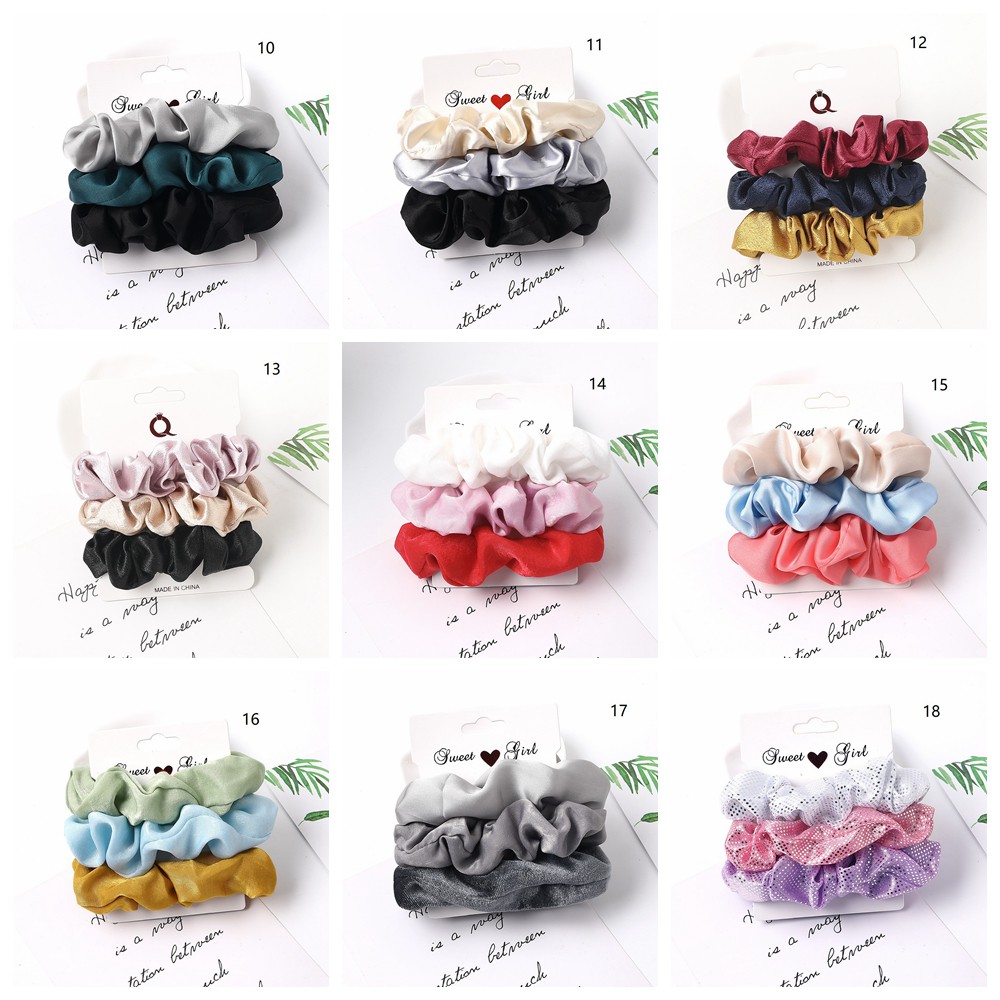 Large-sized Floral Large Intestine Hair Ring Korean Hair Rope Blue Head - View #11