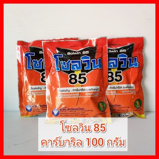 โซลวิน 85 คาร์บาริล 100 กรัม ฆ่าเพลี้ย ยาฆ่าแมลง เต่าแตง กำจัดแมลงใต้ดิน ฆ่ามด ปลวก ด้วง หมัด  (ใช้แทน เซฟวิน)