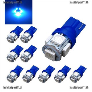 Cod[hab] หลอดไฟ LED T10 สีฟ้า 5050 5SMD 194 168 W5W สําหรับรถยนต์ 10 ชิ้น