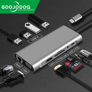 GOOJODOQ ไทยแลนด์สปอต ฮับ USB Type-C Hdmi-เข้ากันได้กับ 4K VGA Rj45 Lan Ethernet SD Tf USB-C 3.0Type-C 3.5 มม. แจ็คเสียง สําหรับ Macbook Pro OTG