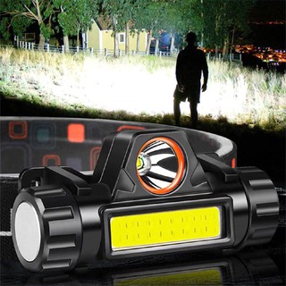 ไฟฉายคาดหัว Outdoor ไฟคาดหัว ไฟฉายชาร์จไฟ USB Rechargeable Headlight ไฟส่องกบ