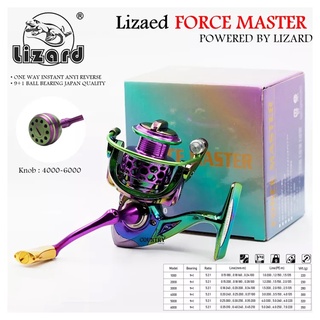 ส่งฟรี❗❗ รอกสปินนิ่งLizard FORCE MASTER รอกตกปลาสปินนิ่ง ไทเทเนียม งานดีสวยเเข็งเเรง​ สีจี๊ดมาก​ มีเบอร์ ​​2000​-5000