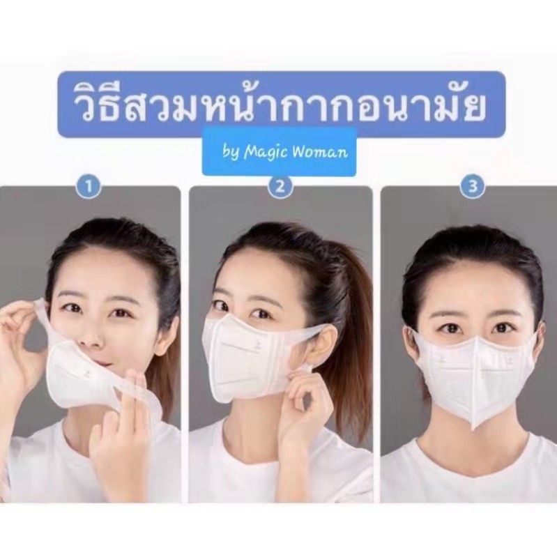 พร้อมส่งหน้ากากอนามัย 3D กรอง3ชั้น10ชิ้น