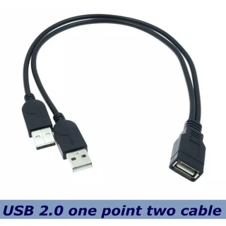 USB 2.0 A ชาย USB หญิง 2 คู่ Dual Power USB หญิงสายชาร์จ HUB สำหรับฮาร์ดดิสก์เครื่องพิมพ์