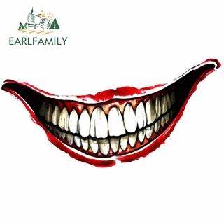 Earlfamily สติกเกอร์รอยสัก 13 ซม. x 6.5 ซม. ลาย Jokers Smile สําหรับติดตกแต่งรถยนต์ ตู้เย็น รถจักรยานยนต์