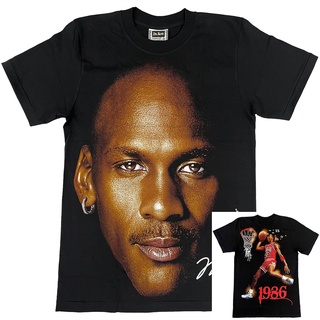 คอลูกเรือSPORTS STARเสื้อยืด พิมพ์ลาย MICHAEL JORDAN BIG FACE ( THE ROXX )all size