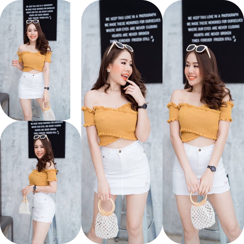 ฮอตมาก กระโปรงยีนส์เอวสูง กีดขาดหน้า ทรงสวย (ผ้ายืด) เข้ารูป ราคา ถูกที่สุด ดีลบีเคเค แกลเลอรีภาพที่ 2