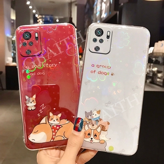 เคสโทรศัพท์ Xiaomi Redmi Note 10 Pro 4G 2021 New 2021 Casing Cute Cartoon Bear Silicone Colorful Cherry Blossoms Back Cover Phone Case Redmi Note10 10Pro