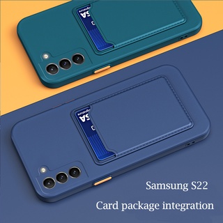 เคสโทรศัพท์มือถือ TPU แบบนิ่ม พร้อมช่องใส่บัตร สําหรับ Samsung S22 Plus S22Ultra