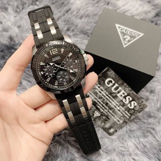 (สด-ผ่อน)🎗แท้100% Guess Mens Masculine Two Tone Black Silver