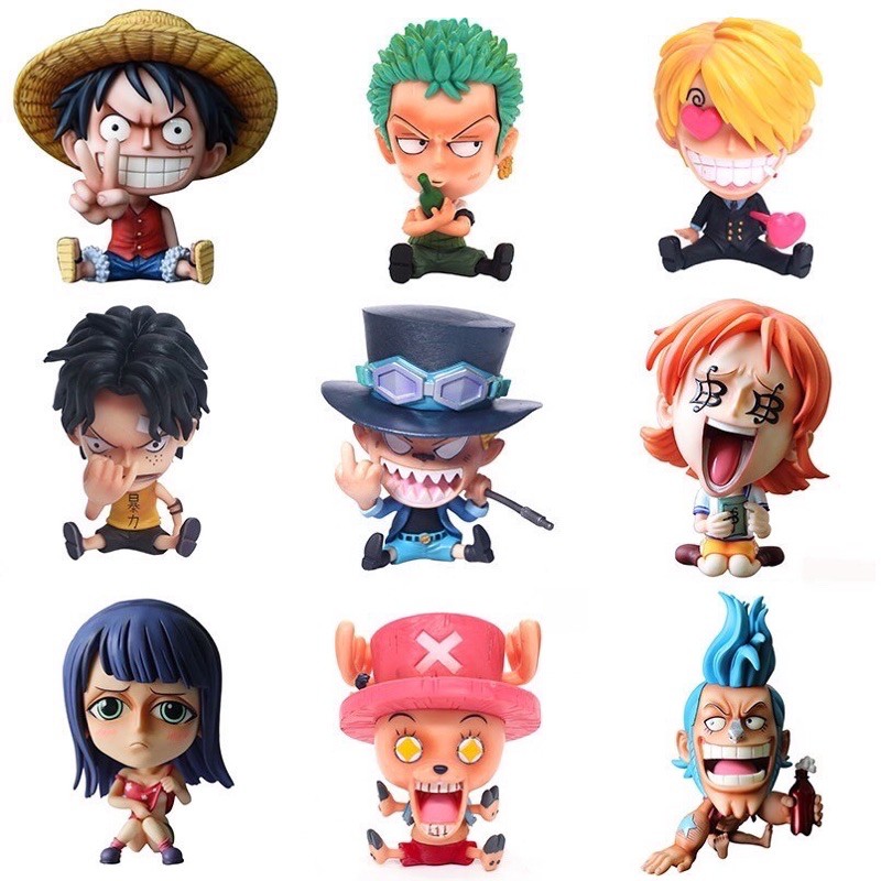 ฟิกเกอร์ One Piece Luffy Ace Zoro Sabo Sanji Nami Chopper Franky Jinbe Mini Studios ขนาดเล็ก สําหรับเด็ก
