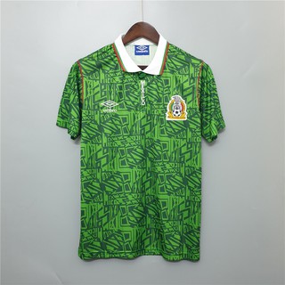 เสื้อกีฬาแขนสั้น ลายทีมชาติฟุตบอล Mexico 1994 ชุดเหย้า สไตล์เรโทร