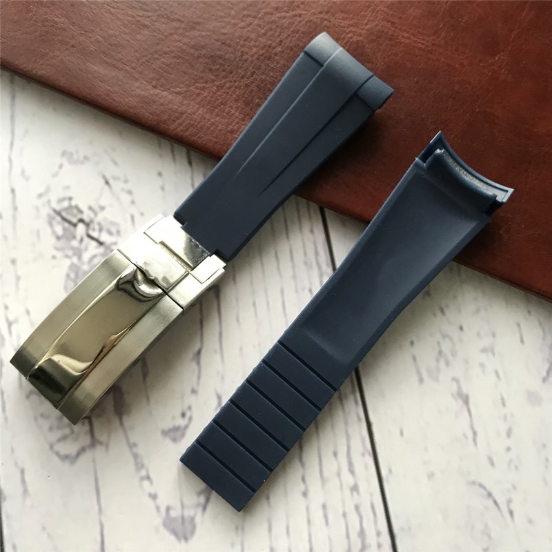 สายนาฬิกาข้อมือยาง แบบสั้น สีดํา สีเขียว สําหรับ ROLEX Submariner ROLEX Ghost GMT Explorer I Yacht-M