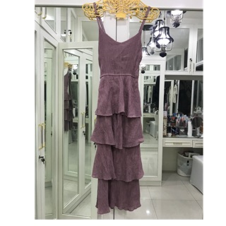Maxi Dress สีม่วงอ่อน