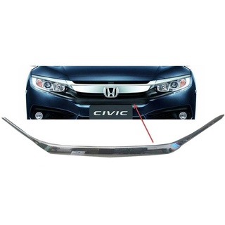 คิ้วกระจังหน้า ฮอนด้า ซีวิค Honda Civic 2016 2017 2018 2019 2020 ชุบโครเมี่ยม (3ชิ้น)