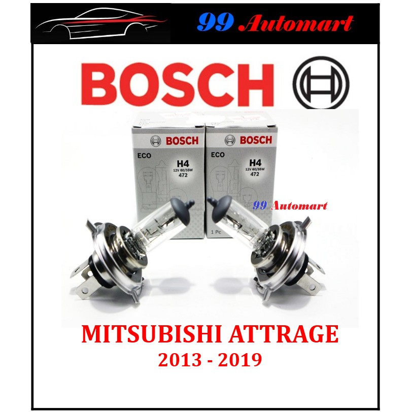 2PC Bosch ไฟหน้า Mitsubishi Attrage HeadLight Bulb ปี 2013-2019