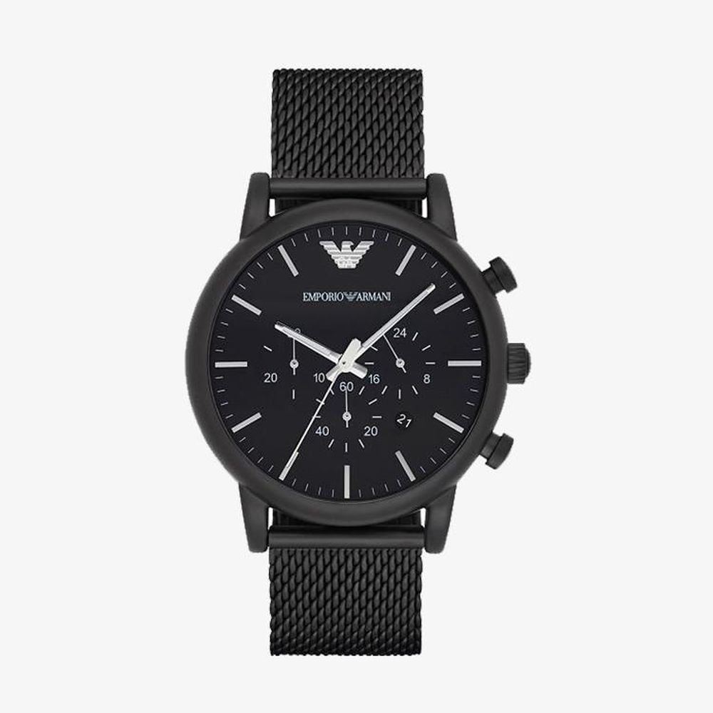 Emporio Armani นาฬิกาข้อมือผู้ชาย Sport Chronograph Black Dial Black รุ่น AR1968