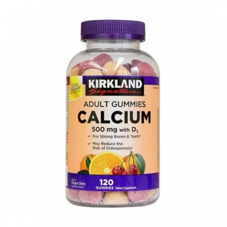 วิตามิน Kirkland Signature Calcium 500 mg with D3 Adult 120 Gummies (รส Orange&amp;Cherry)