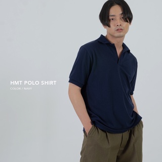 (“HMT50” ลด 50 บาท) HMT เสื้อโปโลแขนสั้น unisex - สีกรม / Polo shirt - navy