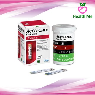 Accu Chek Performa 25 Test Strips แถบตรวจน้ำตาล แอคคูเชค เพอร์ฟอร์ม่า 25 ชิ้น