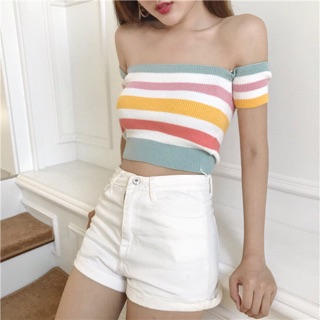 🌈Rainbow off-shoulder🌈