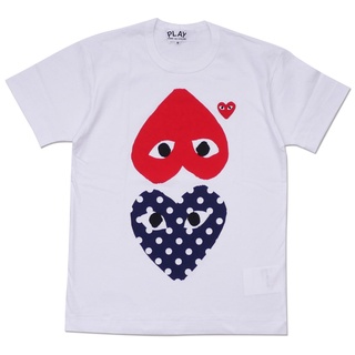 เสื้อยืดแขนสั้นลําลอง พิมพ์ลาย play comme des garcons CDG สําหรับผู้ชาย และผู้หญิง