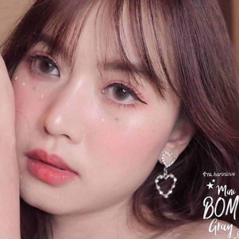 คอนแทคเลนส์ (kitty kawaii) Mini Bom Gray สายตา-75,-100,-125,-150,-200,-225,-250,-300