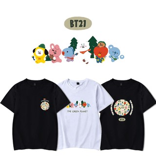 Bulletproof Youth League GREEN PLANET the same cartoon t-shirt short sleeve loose round neck breathable tee 42n2