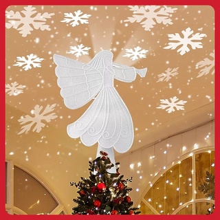 โปรเจคเตอร์คริสต์มาส LED Angel Topper - Christmas Tree Topper Light Angel Lamp