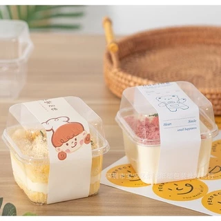 กล่องพลาสติกใส่เค้ก #585 พร้อมฝา ขนาด250ml. (แพ็ค50ชุด ไม่มีกระดาษสายคาด)