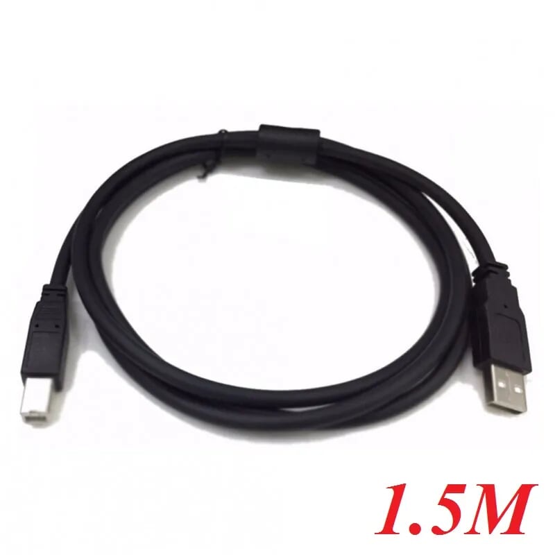 KM 1.5M สายเครื่องพิมพ์สีดํา สาย USB A to B - 96542