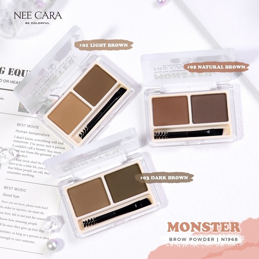 N1968 NEE CARA MONSTER BROW POWDER นีคารา มอนส์เตอร์ คิ้วฝุ่น 2 สี