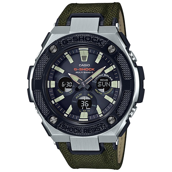 นาฬิกา Casio G-Shock G-STEEL มินิ GST-S330 series รุ่น GST-S330AC-3A, GST-S330AC-3 (สายผ้า CORDURA สีเขียว) ของแท้