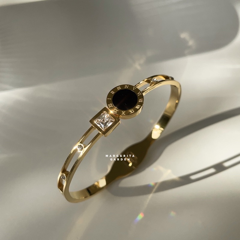 Margarita Square Crystal Stainless Bangle