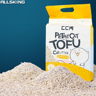 Allsking ทรายเต้าหู้ ทรายแมว ทรายแมวToFu Cat Litter ผลิตจากกากถั่วเหลืองธรรมชาติ ย่อยสลายเองได้ตามธรรมชาติ